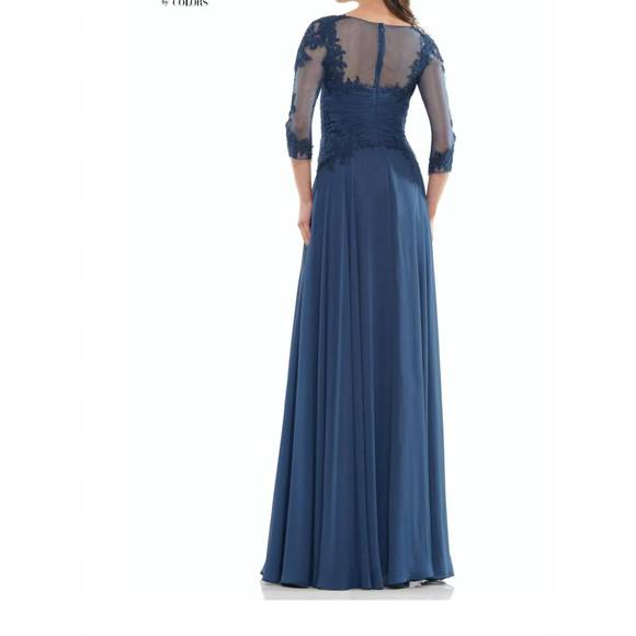 NEW COLORS DRESS evening gown in peacock blue - Picture 2 of 3